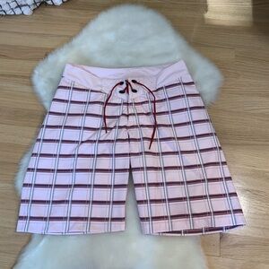 NWOT Helly Hansen Men’s Swim Shorts, Pink Plaid 28‎